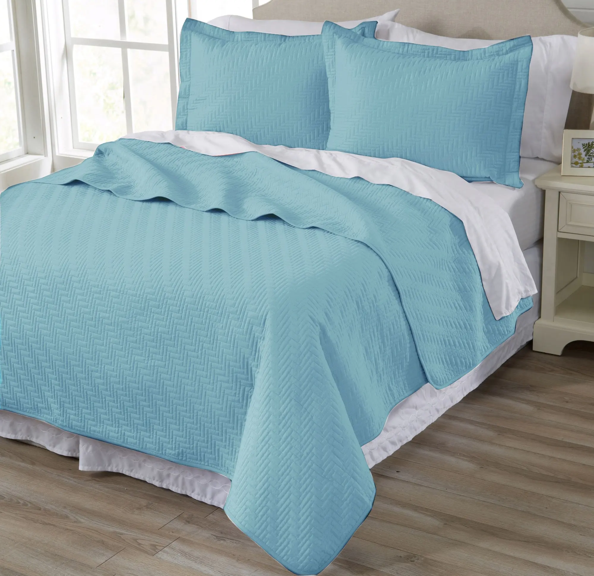 Home & Garden NENA BLACK Solid Hypoallergenic Quilt Bedspread Bed