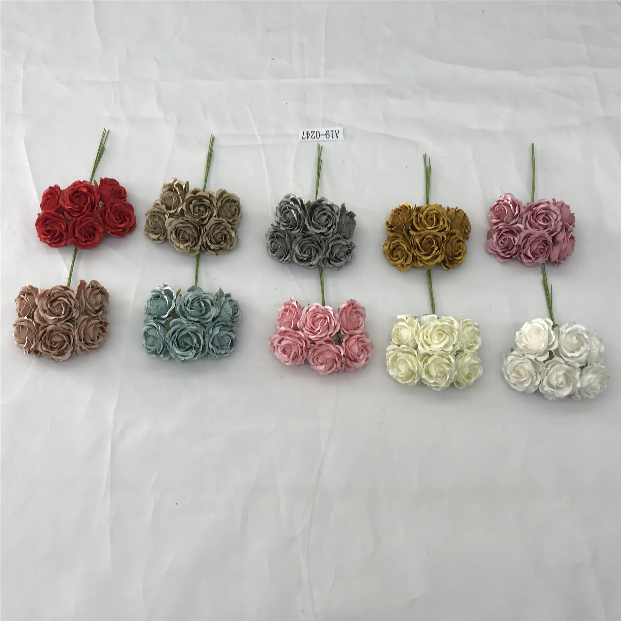 6pcs Rose Handmade Artificial Flower For Home Decor Artificial Flower