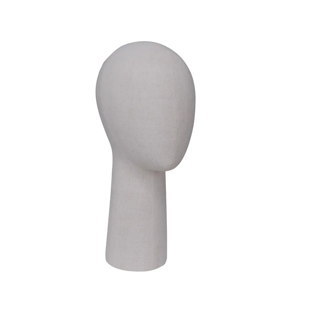 Canvas Linen Fabric Cover Vintage Abstract Mannequin Head Without Hair