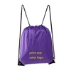 Printed your logo Polyester Drawstring Shoe Bag Marathon sports bag backpack Rucksack day pack