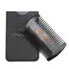 Amazon hot selling men cleaning mustache tools anti-static double sided natural black pear wooden beard comb