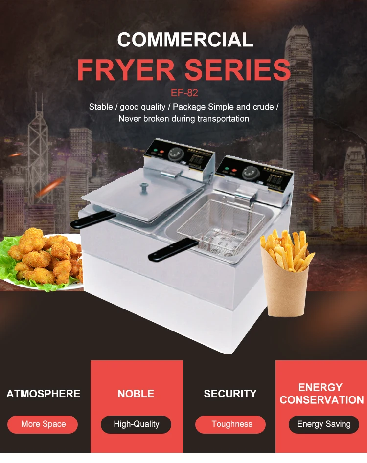 Ef82 Stainless Steel Table Counter Top Industrial Double Tank Fish