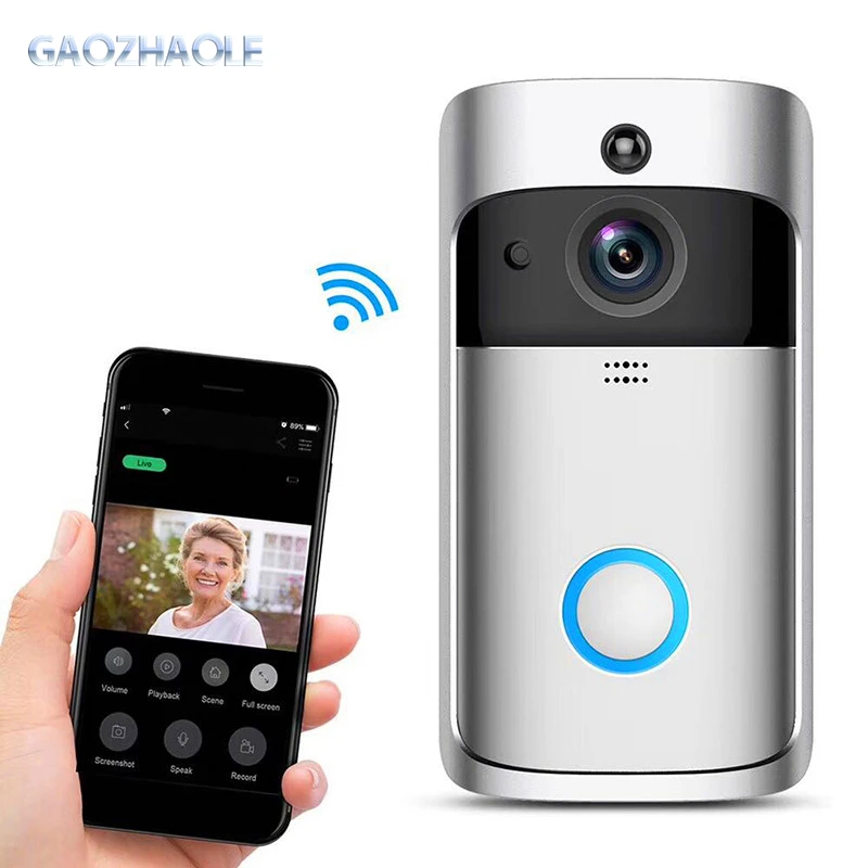 
2020 WIFI M4 wireless doorbell camera 1280*720 wifi doorbell with 6pcs night light led support PIR for M4 video doorbell 