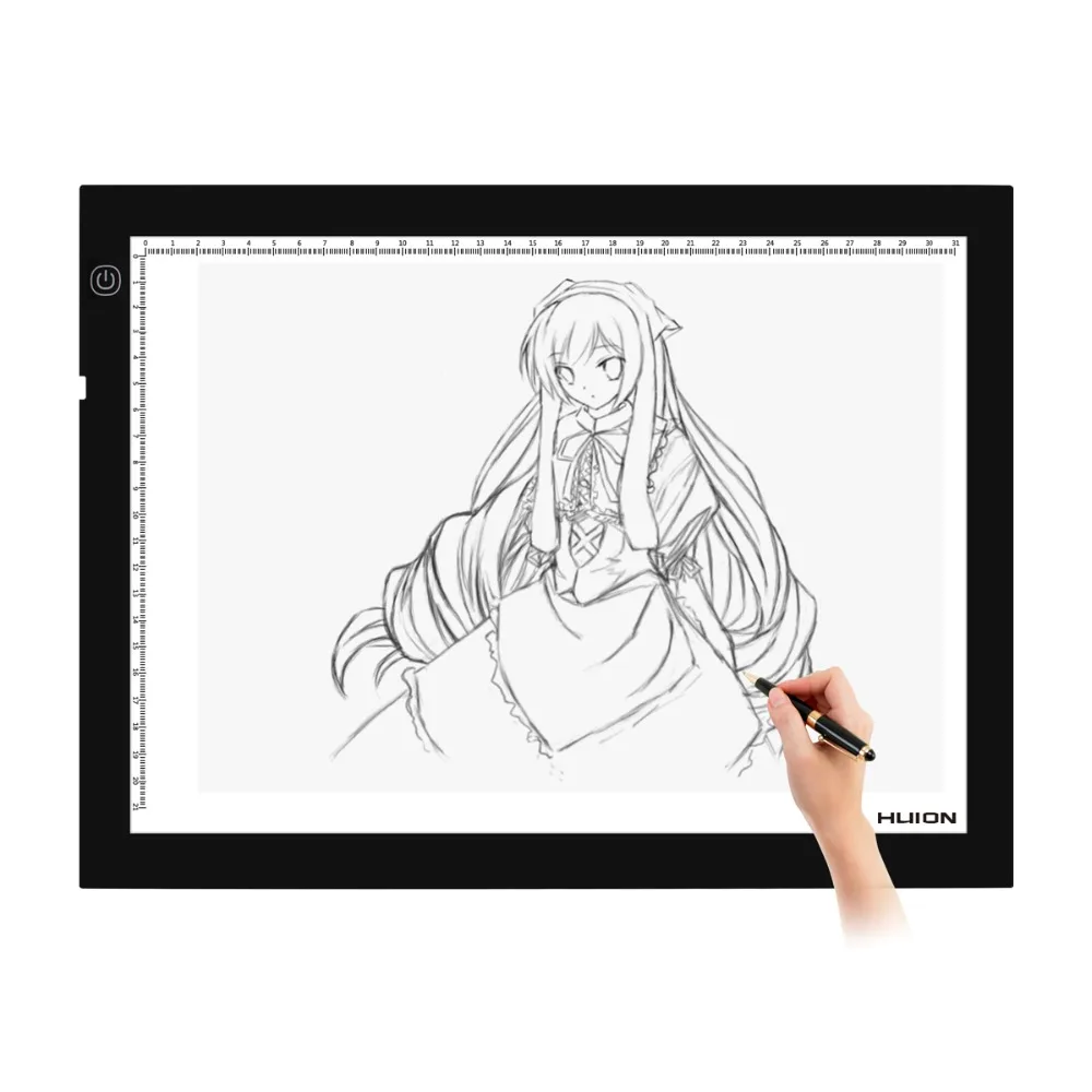 A4 360 x 270 x 8mm Huion 90% Eveness brightness adjustable acrylic animation pen drawing led light pad