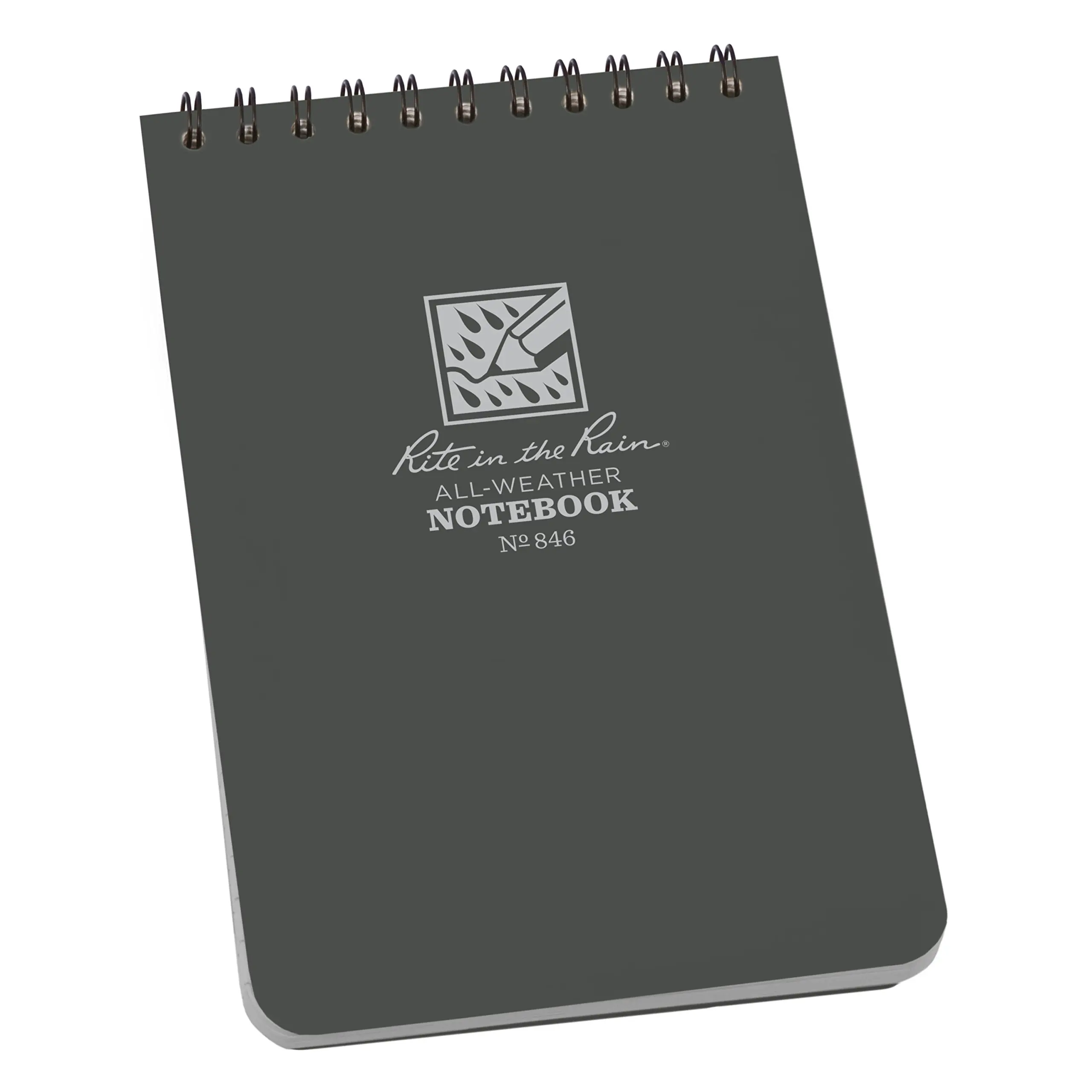 Rite in the Rain All-Weather Top-Spiral Notebook, 4" x 6", Gray Cover, Universal Pattern (No. 846)