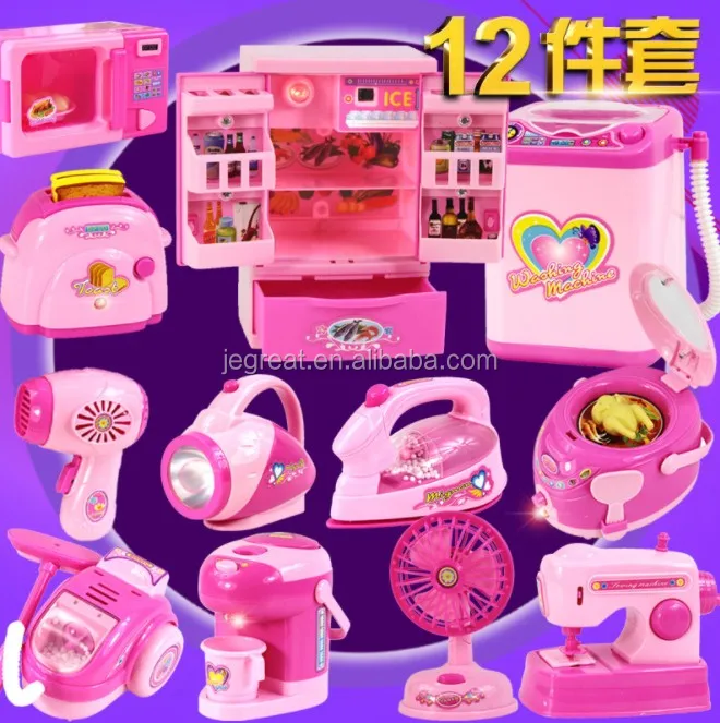 Tostadora de juguete de cocina máquina de café Microondas Rosa-Electronic De Cocina Juego 