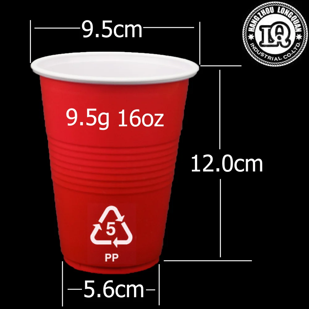 16oz Disposable Plastic Pp Red Cup - Buy Plastic Cup,Red Cup,16oz Cup