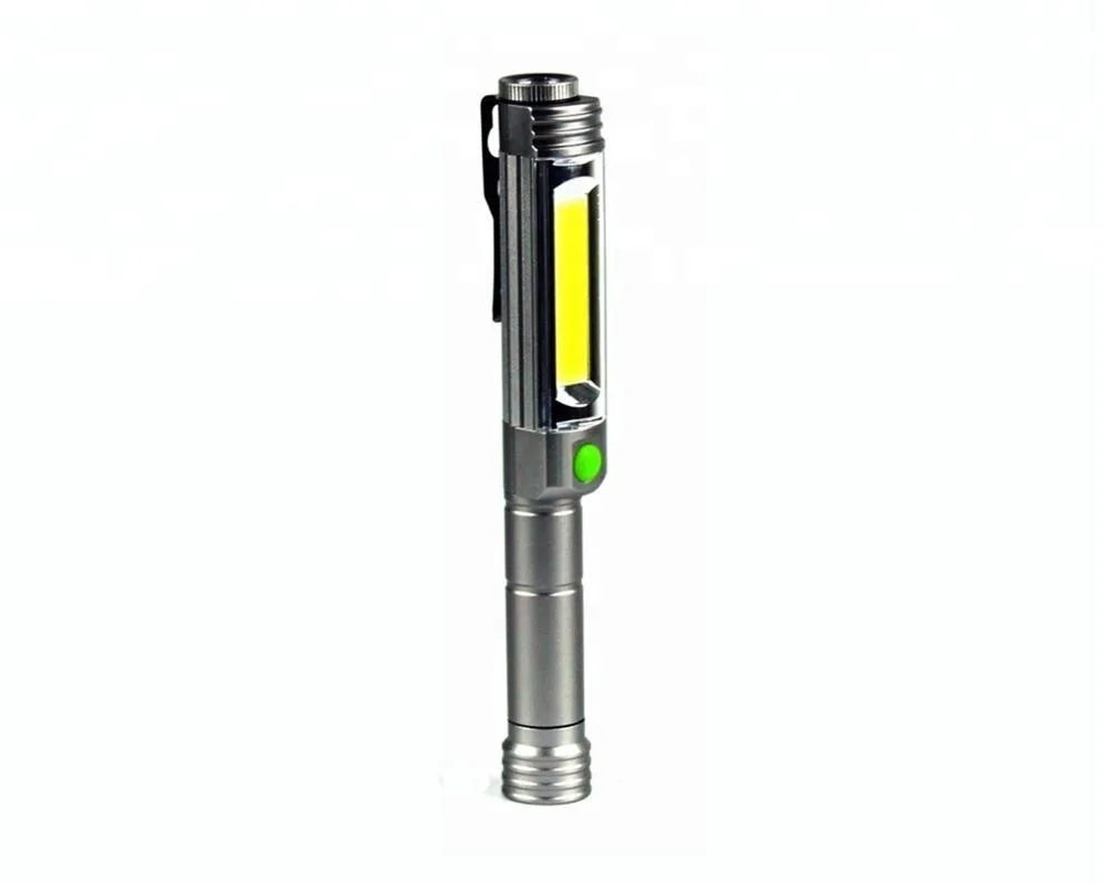 Portable Aluminium pen lights Tactical white and red LED+COB flashlight ENT medical Pocket led pen light  with Magnet and clip