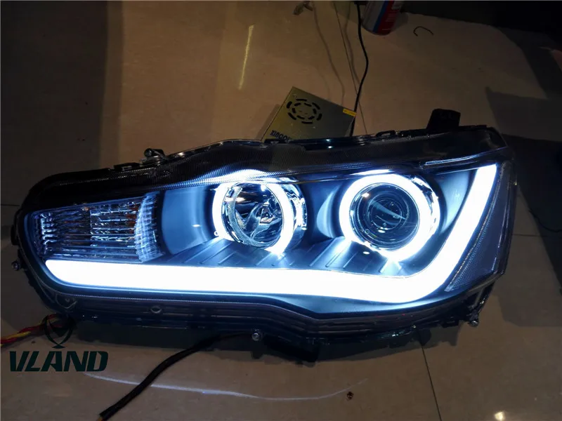 VLAND factory accessory for Car Headlight for LANCER EVO X LED Head light for 2008 2010-2018  Head lamp with demon eyes