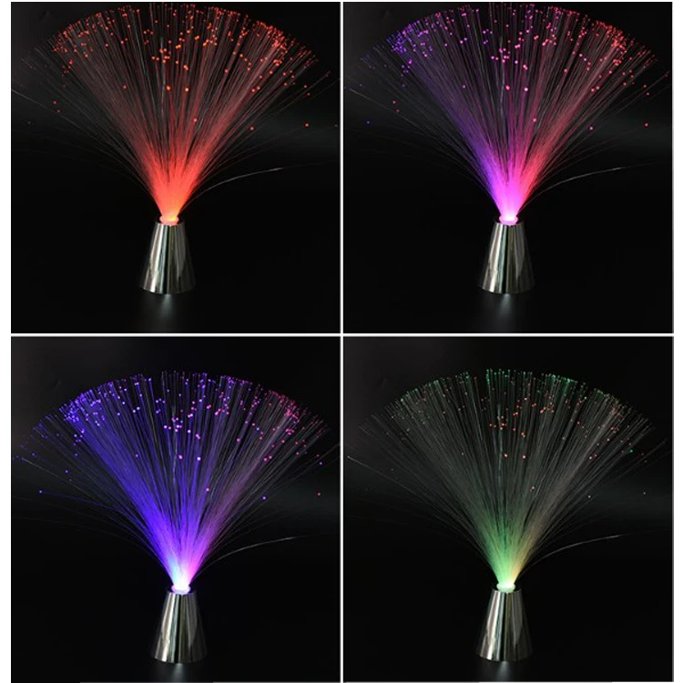 2Pcs LED Colourful Changing Fibre Fiber Optic Fountain Night light HHF LED Bulbs Lamps Calming Lamp Christmas 