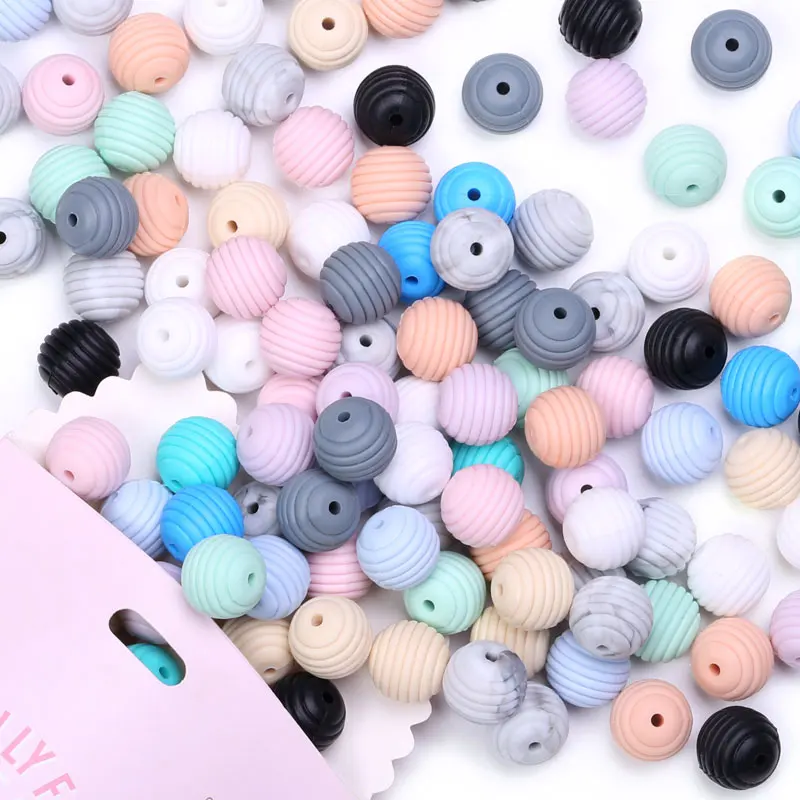 Bd01 Free Sample Silicone Teething Bead Chew Wood Jewelry Beads