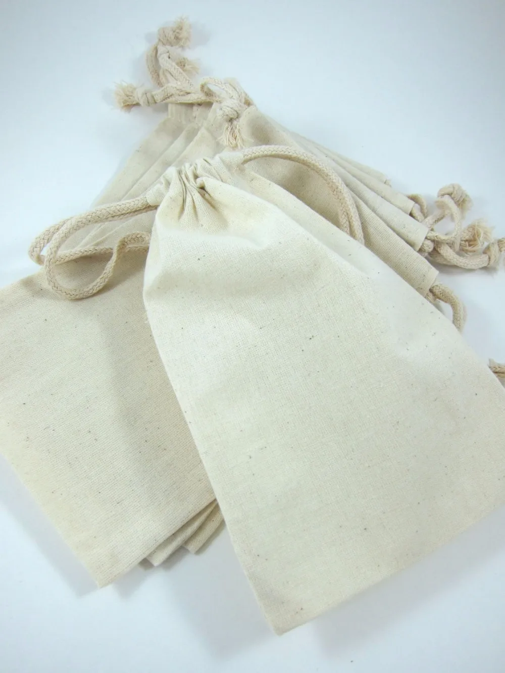 Custom Organic Cotton Muslin Drawstring Bag With Printing Logo - Buy ...