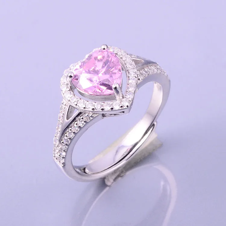 Pink Heart Diamond With Small Diamond Ring - Buy Ring,Pink Heart ...