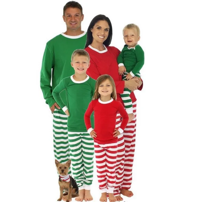 Hot Fashion Christmas Pajamas Sets For Stripe The Family Pajamas Set ...