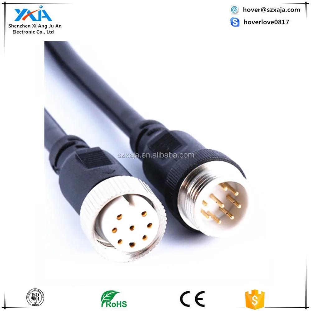 2 Pin PBT M12 Waterproof Industrial Connector Cable Power Electrical Plug Socket