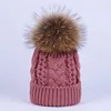 Winter acrylic fleece lining wool knitted beanie hat with big top ball