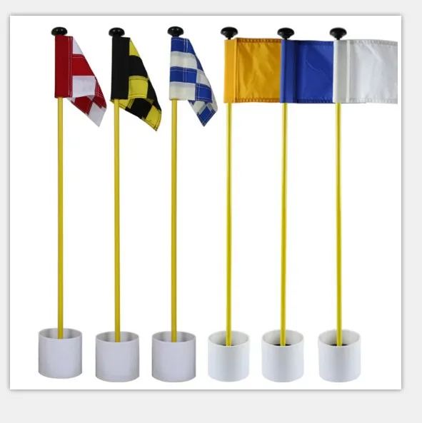 Customized Golf Putting Green Solid Flag With Flag Pole And Hole Cup