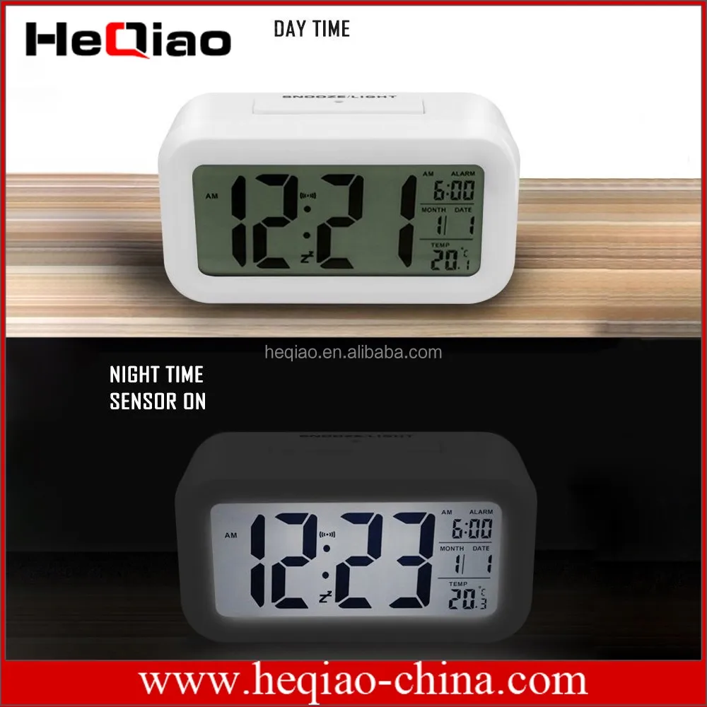 Heqiao Led Uhr Schlanker Digitaler Wecker Reise Wecker Mit Grossem Display Und Kalender Batterie Fur Das Home Office Weiss Buy Led Uhr Schlank Digital Wecker Grosse Display Reise Wecker Olds Digitale Alarm Uhren Product On