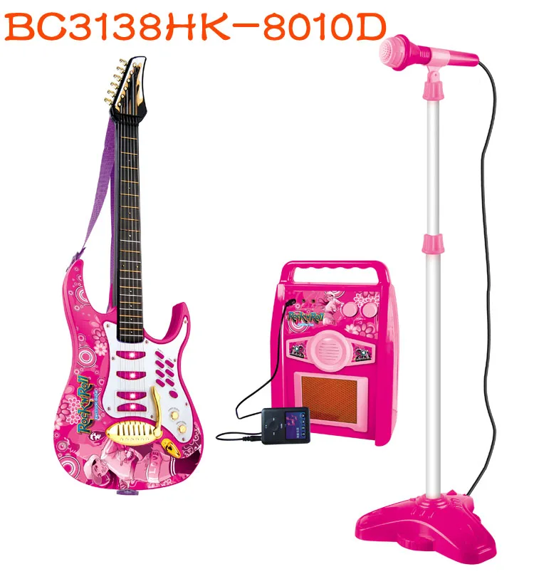 High Quality Electric Guitar Toy With Plastic Microphone For Kids - Buy ...