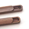 Wholesaleportable travel environmental protection students wooden chopsticks box High-end black walnut wooden chopsticks box set
