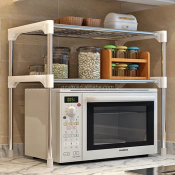 Kawat Logam Keranjang Rak Penyimpanan Peralatan Dapur Kawat Logam Keranjang Rak Penyimpanan Peralatan Dapur Microwave Oven Berdiri Sistem Lemari