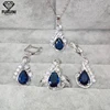 FW06 New CZ 925 Sterling Silver Earrings Ring Green Topaz Jewelry Sets