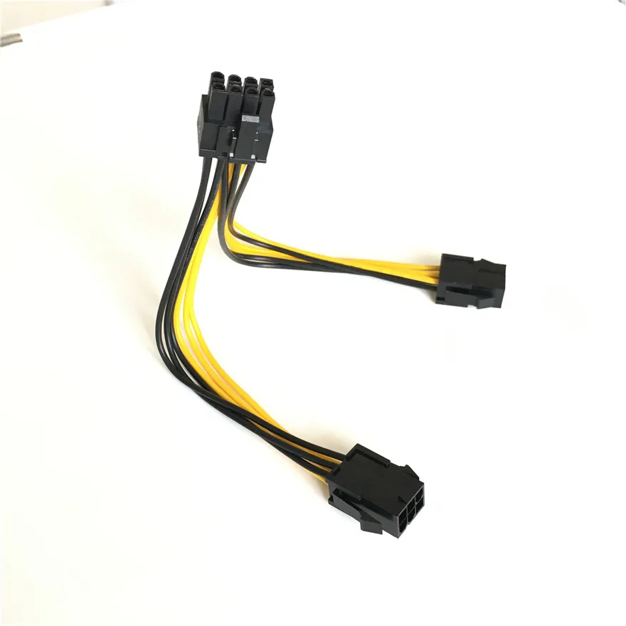 GPU Molex 8 pin (6+2) PCI Express male to 2 x Dual PCIe 6 pin Female Graphics Video Card PCI-E VGA Splitter Hub Power Cable