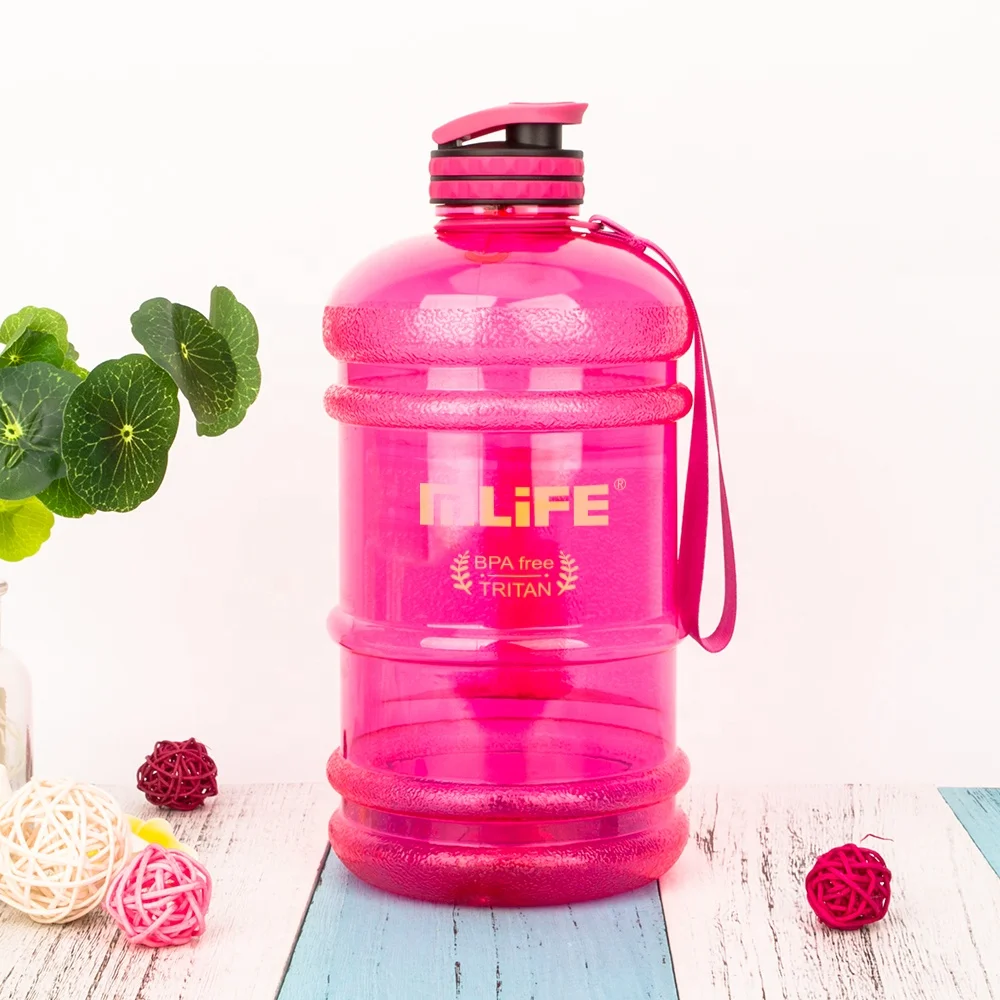 Half Gallon 2.2l Big Portable Bpa Free Glass Gym Sports Water Bottle