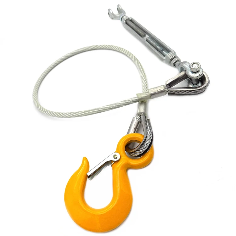 Powerful Strength Wire Rope Slings With Snap Hooks Strong Breaking