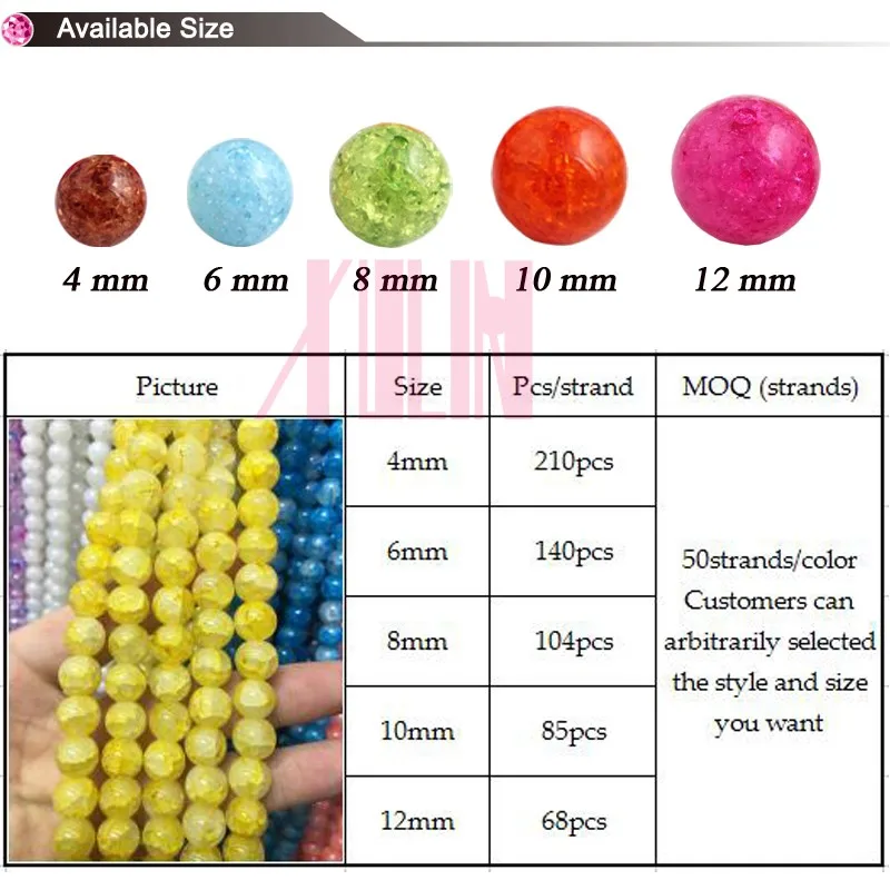 Bead Landing Wholesale Handmade Loose Beads Ub054 Crystal Crackle