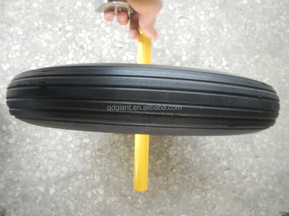 Powder rubber material 14"x4" solid wheel for wheelbarrow