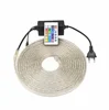 AC 220V Waterproof 5050 SMD LED Strip light ribbon Tape with EU plug outdoor lighting 1M 3M 5M 7M 9M 10M 15M 20M 25M