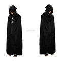 Black Halloween Costume Theater Prop Death Hoody Cloak Devil Long Tippet Cape Fancy Cosplay Role Play