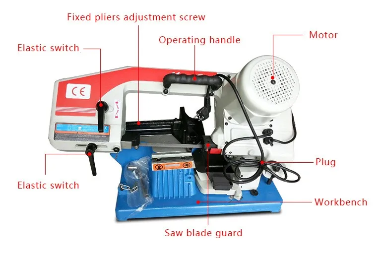 Kk100 Mini Band Saw Metal Bandsaw 100mm Steel Saw Cutting Machine 3.3