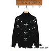 Buttonless custom whole black color cross-shaped sequins wool high neck sweater for women