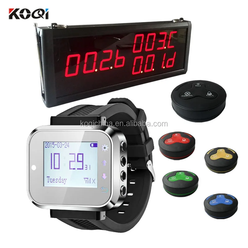 Wristwatch Wireless Waiter Server Call Paging System Guest pager Sound/Vibration