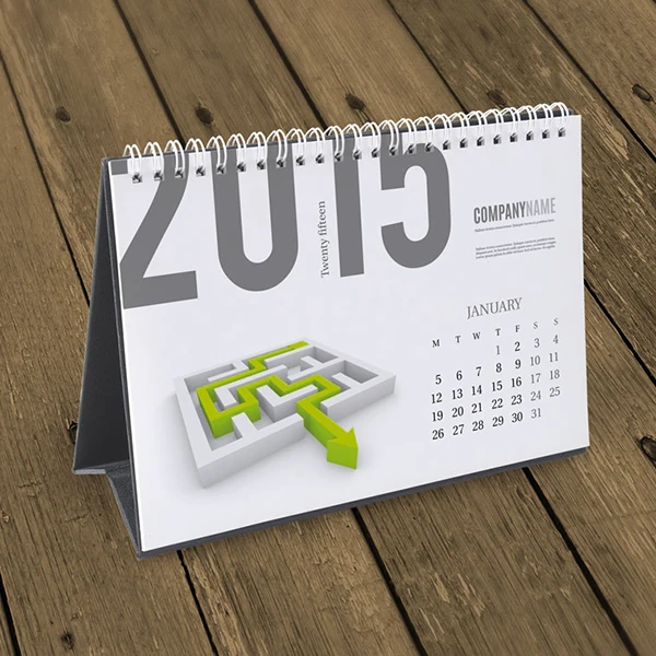 cardboard desk calendar