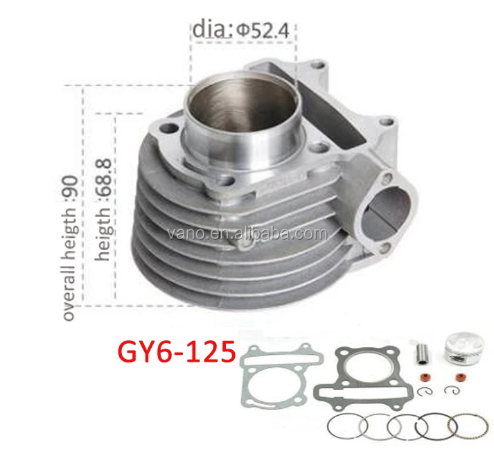 gy6 52.4mm cylinder kit 125cc cylinder assy