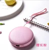 mini size big capacity round bag Macaroon design leather effect gift power bank with string rope 10000mah