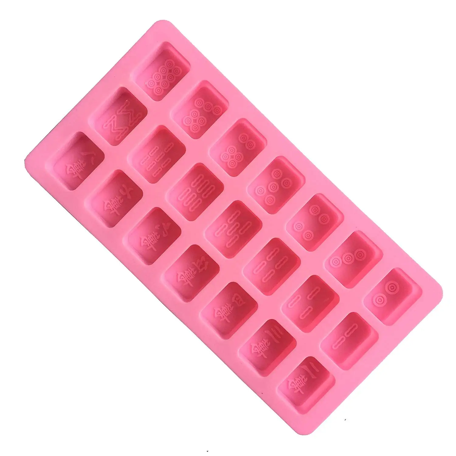 Always Your Chef Reusable Silicone Mini Cupcake Molds Chocolate Candy Molds Mahjong All of The Same Suit Cake Decoration Molds, Random Colors