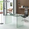 Office Furniture Standing U Shaped Transparent Glass Computer Desk