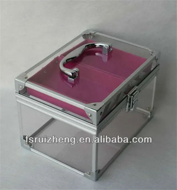 Clear Acrylic Transparent Makeup Train Case Small Girls Cosmetic