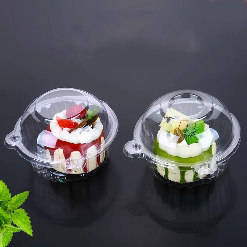 High Quality Disposable Round Clear Clamshell Plastic Pastries Cake Box