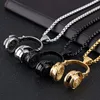 New style creation personality gold titanium steel headset shaped hip pop chains