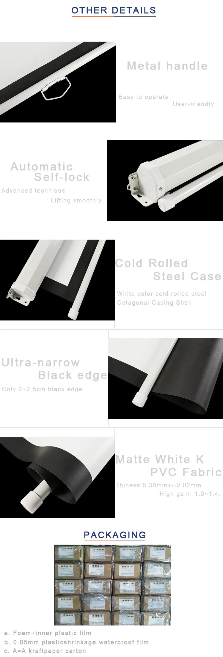 Bnt Manual Ceiling Mount Projection Projector Screen With Self Locking 100 Inch Buy Wall Mount