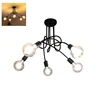 Black Chandelier Iron Pendant Lamp 5 Heads Fancy Lights for Home Decoration