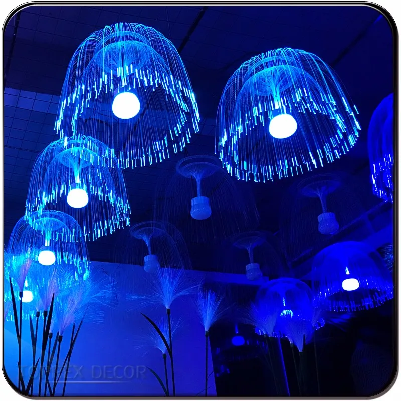 Hanging Optical Fiber Decorated Led Jellyfish Light Buy Decorated