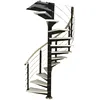 fabulous spiral stairs design with painting color with oak solid wooden step