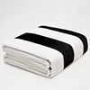 Black and White Stripe Flannel Throw Blankets