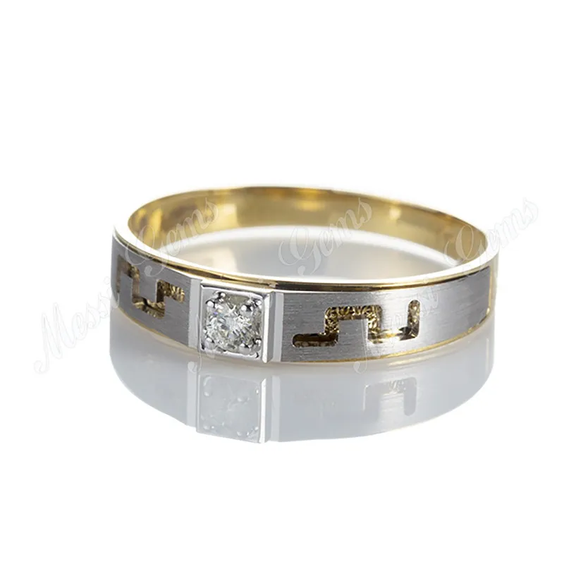 18K white gold yellow gold diamond wedding ring set for couple